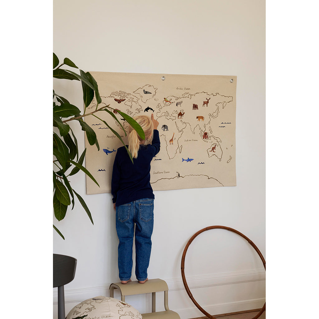 ferm Living Wall Hanging/Textile Art, The World - Off-White