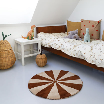 ferm Living Arch Small Round Rug – Dark Brick/Off-White