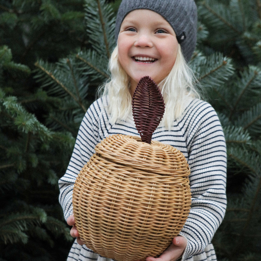 ferm Living Apple Storage, Woven Rattan Basket - Small