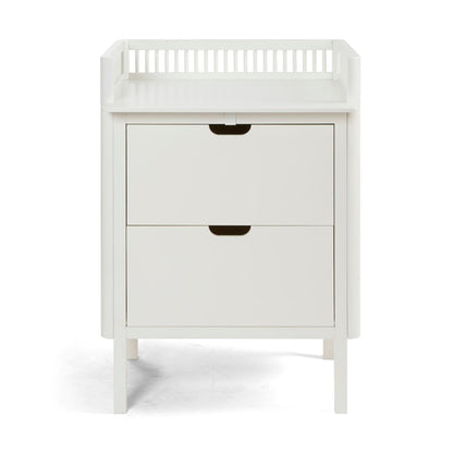 Sebra puslebord i træ, 2-i-1 design m. skuffer - Classic white