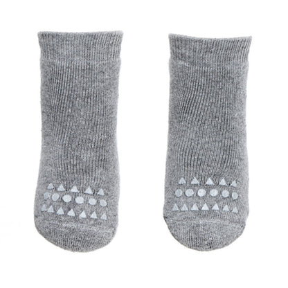 GoBabyGo Non-Slip Socks with Rubber Dots, Grey Melange