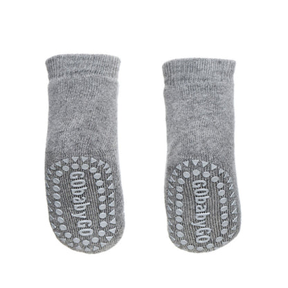 GoBabyGo Non-Slip Socks with Rubber Dots, Grey Melange