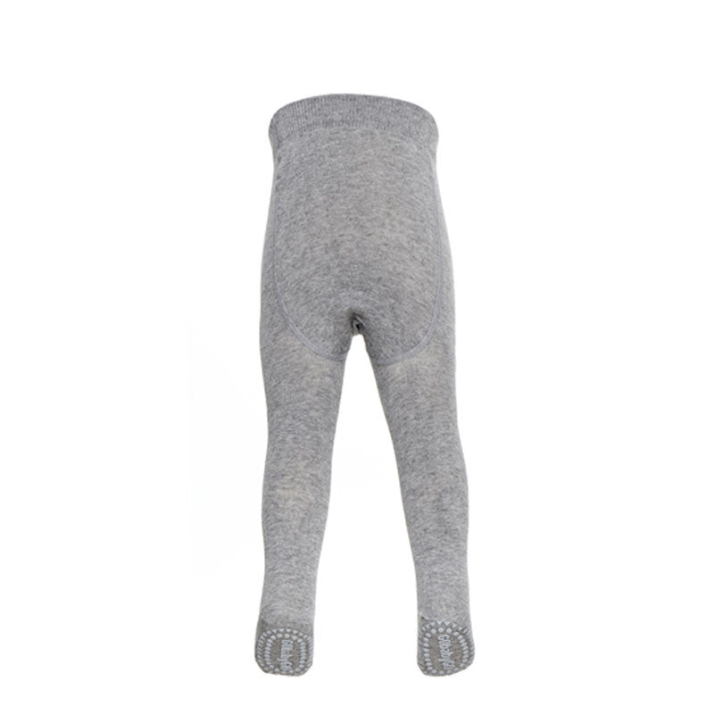 GoBabyGo Crawling Tights with Non-Slip Rubber Pads, Grey Melange