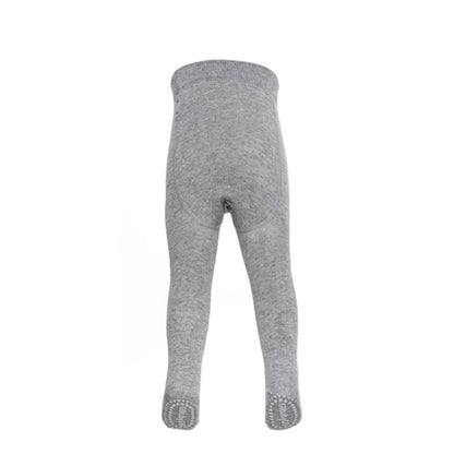 GoBabyGo Crawling Tights with Non-Slip Rubber Pads, Grey Melange