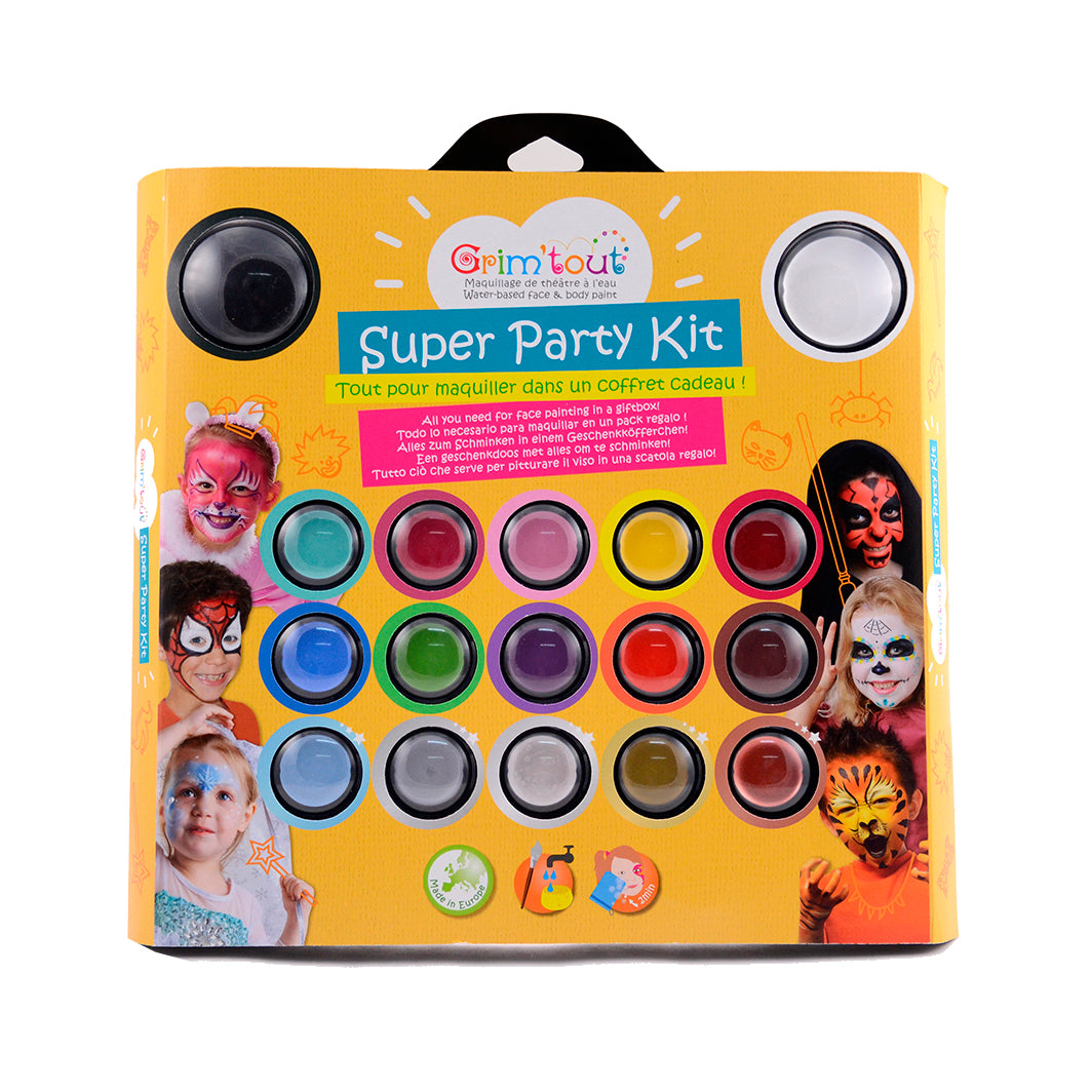 Grim Tout Ansigtssminke, Super party kids - 17 farver