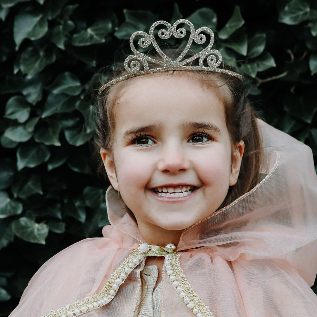 Great Pretenders hårbøjle m. diadem, Guldglitter