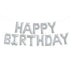 Northstar Balloons, Happy Birthday guirlande - sølvfolie