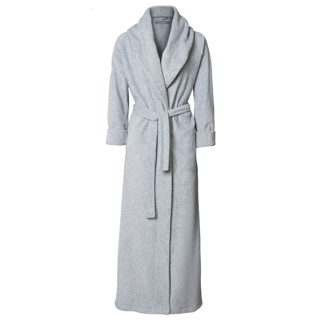 Karmameju Fleece Bathrobe in Light Grey – Sizes XS to L