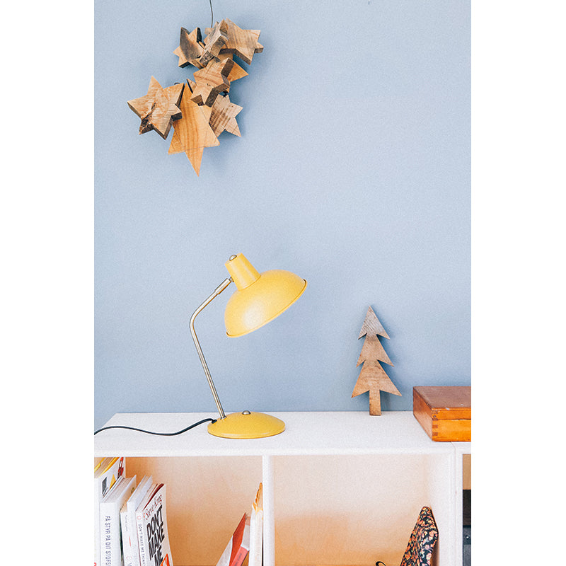 Leitmotiv Hood Table Lamp in Metal, Matte Curry Yellow Finish