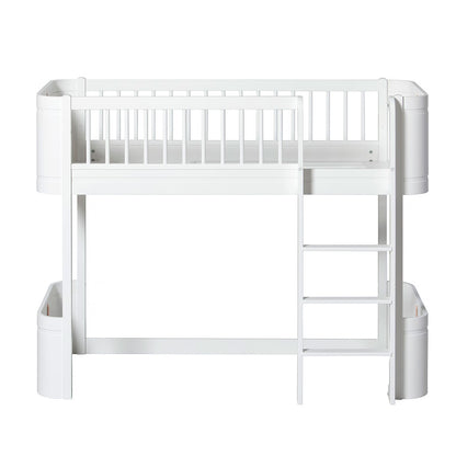 Oliver Furniture, Wood Mini+ Half-High Bed - White