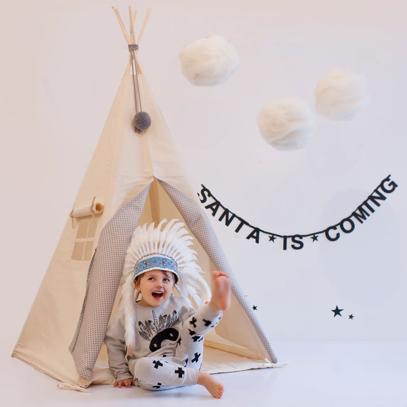 NunuNu Tipi, Light Grey with Grey Stars