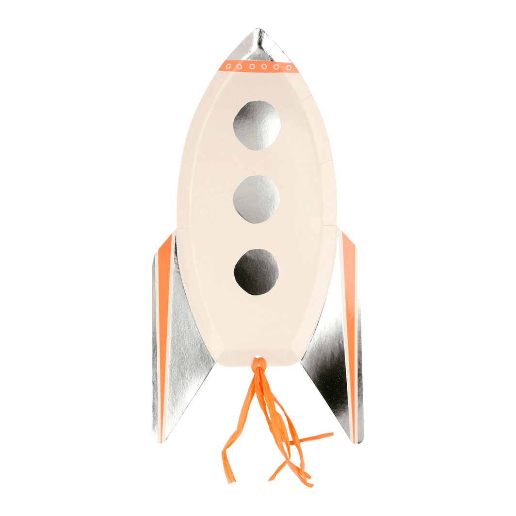 Meri Meri Paper Plates, Space Rocket – Pack of 8