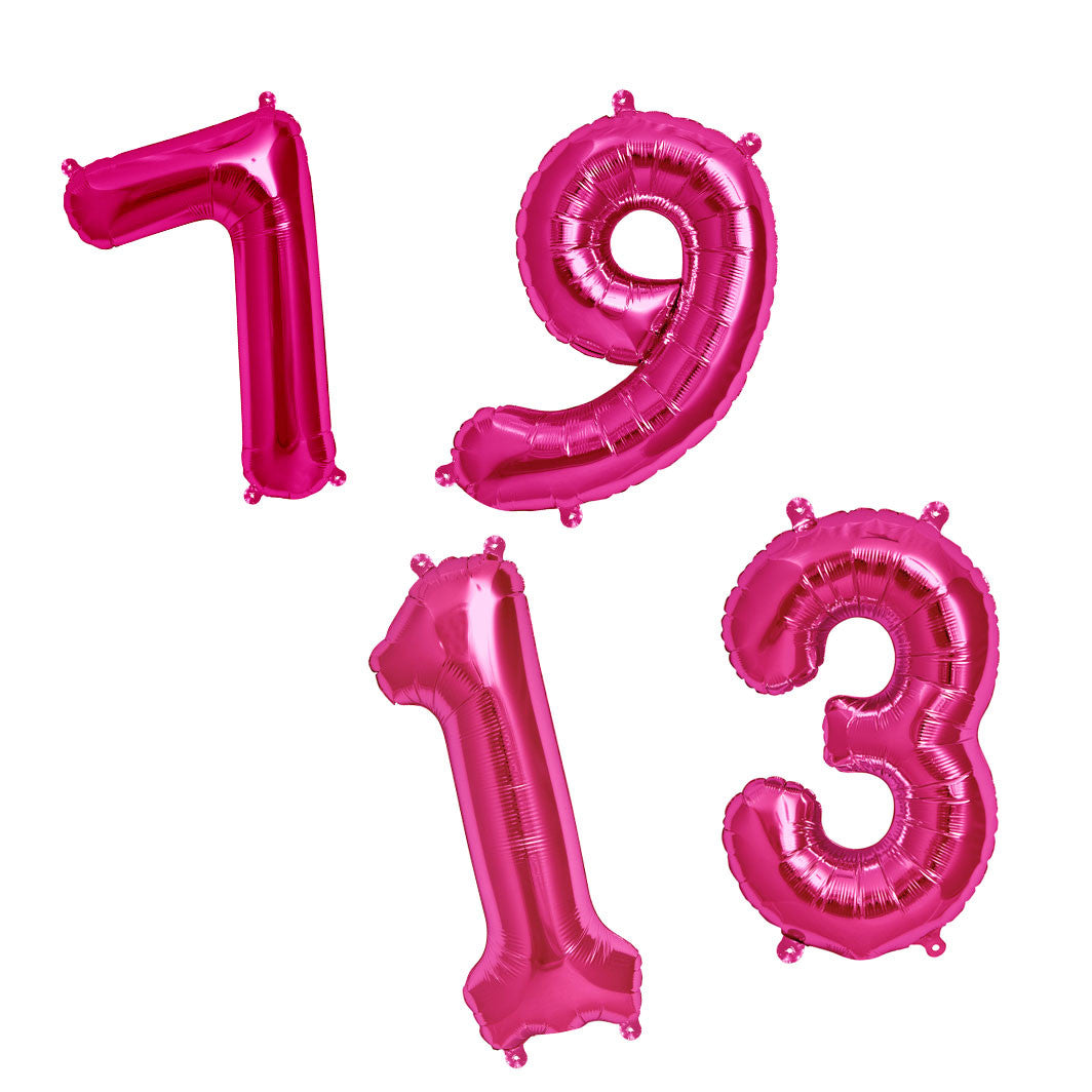 Northstar Balloons, folieballon som tal i pink - 0-9