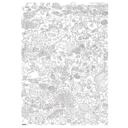 Omy stor plakat til farvelægning, Ocean