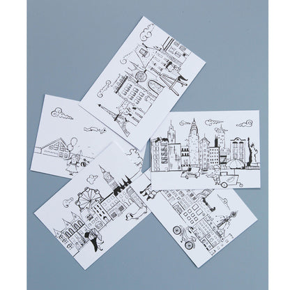 Lirum Larum Leg Postcards, Special Edition, 5 pcs. - Cities Collection