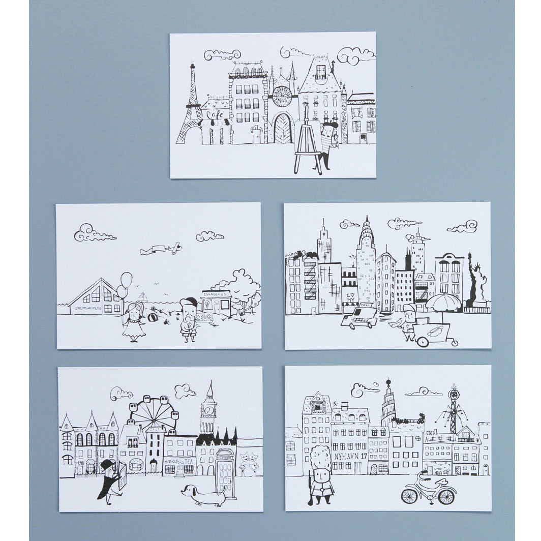 Lirum Larum Leg Postcards, Special Edition, 5 pcs. - Cities Collection