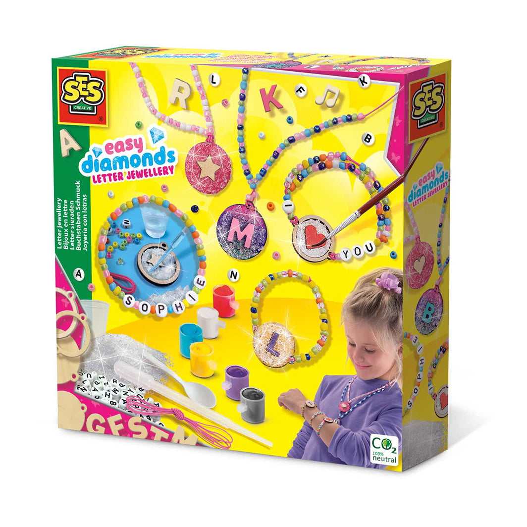 SES Creative Smykker, Bogstaver og diamant glitter