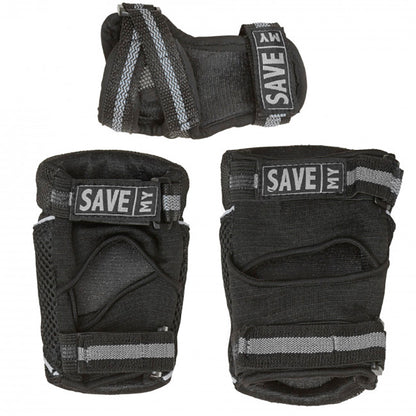 Save My Bones, Protective Gear for Roller Skating, Black - Sizes XS-L