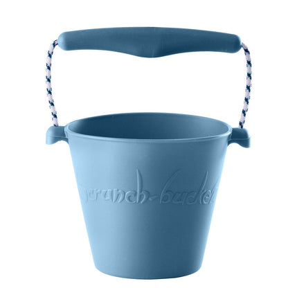 Scrunch-bucket, soft and foldable bucket – duck egg blue
