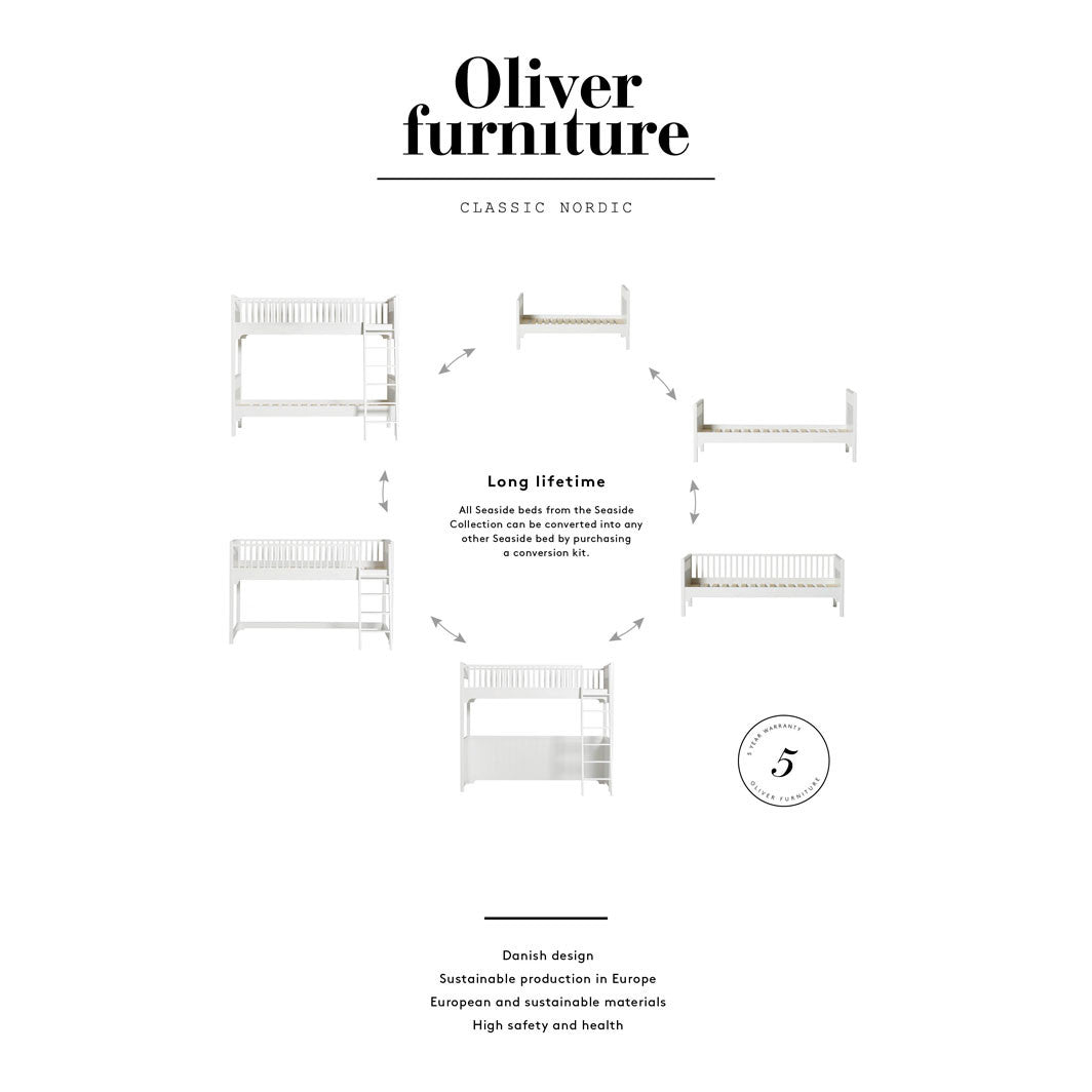 Oliver Furniture Seaside seng, hvid ombygningsmuligheder