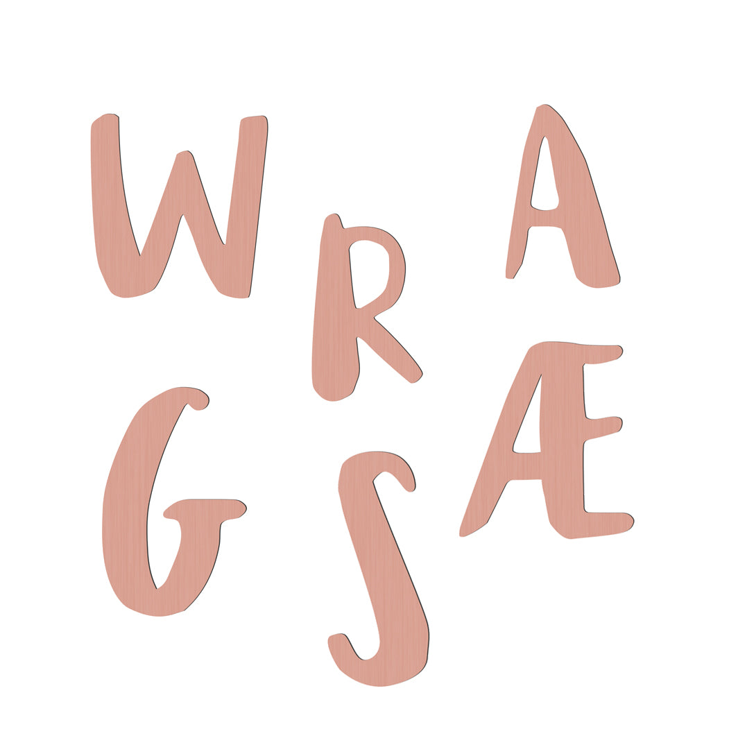 Sebra bogstaver i træ,  A - Å - Watermelon pink