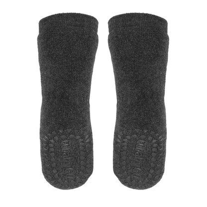 GoBabyGo Non-Slip Socks with Rubber Grips, Dark Grey Melange