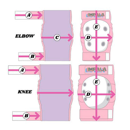 Impala Protective Gear for Roller Skating, Adult, Pink - Size S