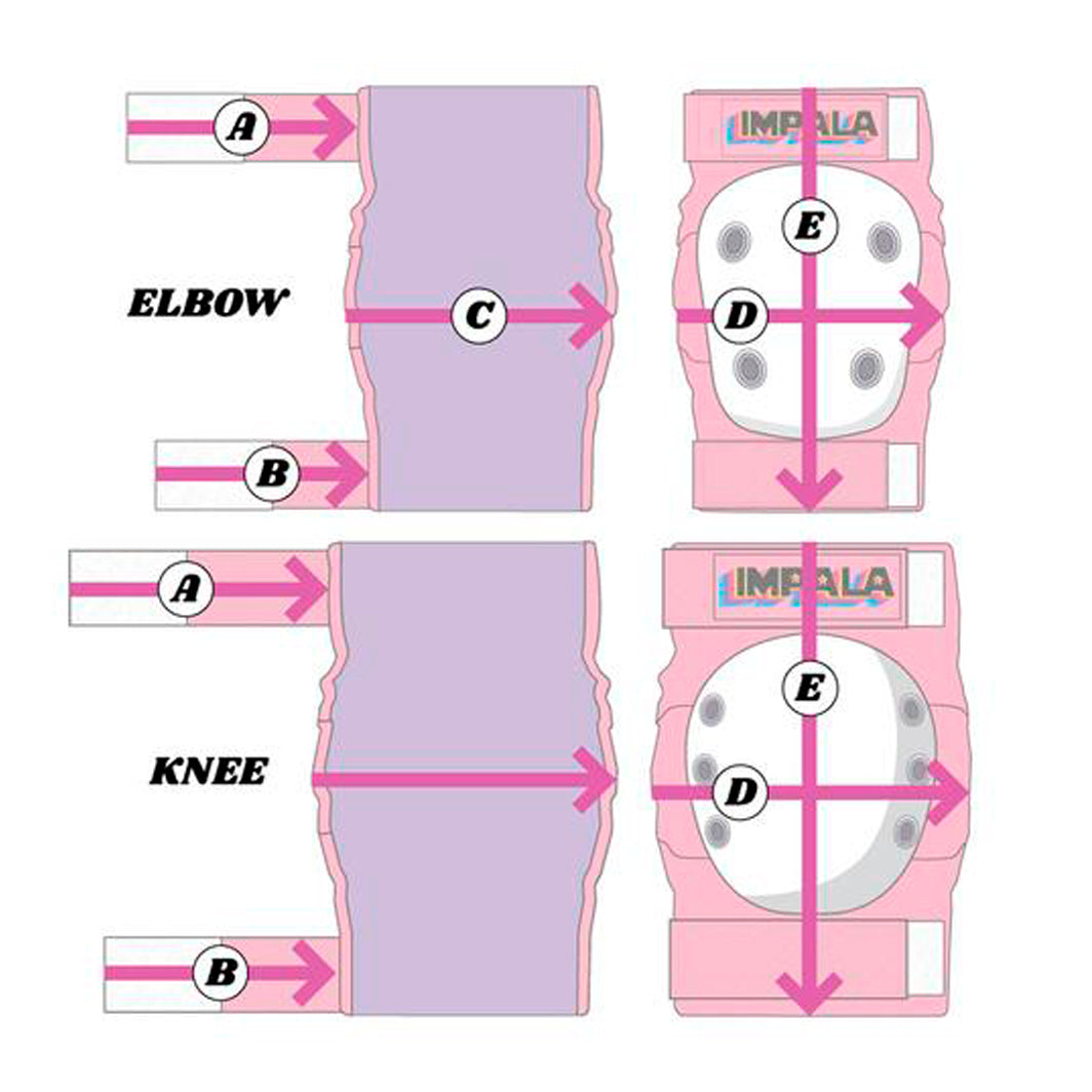 Impala Protective Gear for Roller Skating, Adult, Pink - Size M