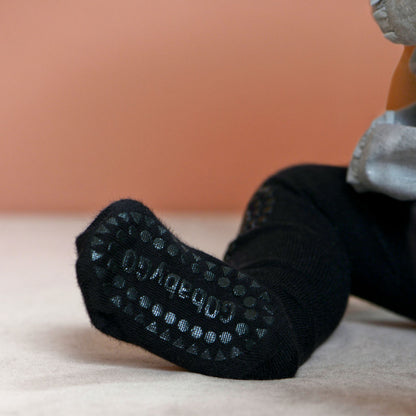 GoBabyGo Crawling Tights with Non-Slip Dots, Black