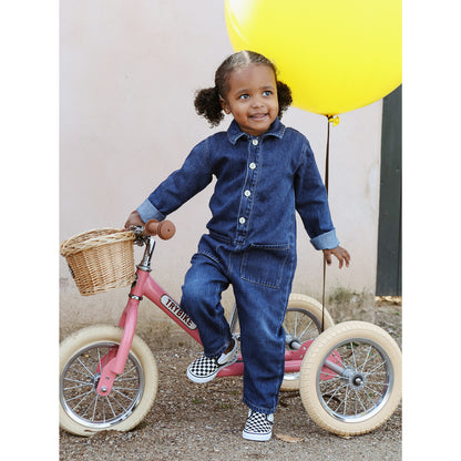 Trybike Three-Wheel Balance Bike, Vintage Pink with Retro Styling