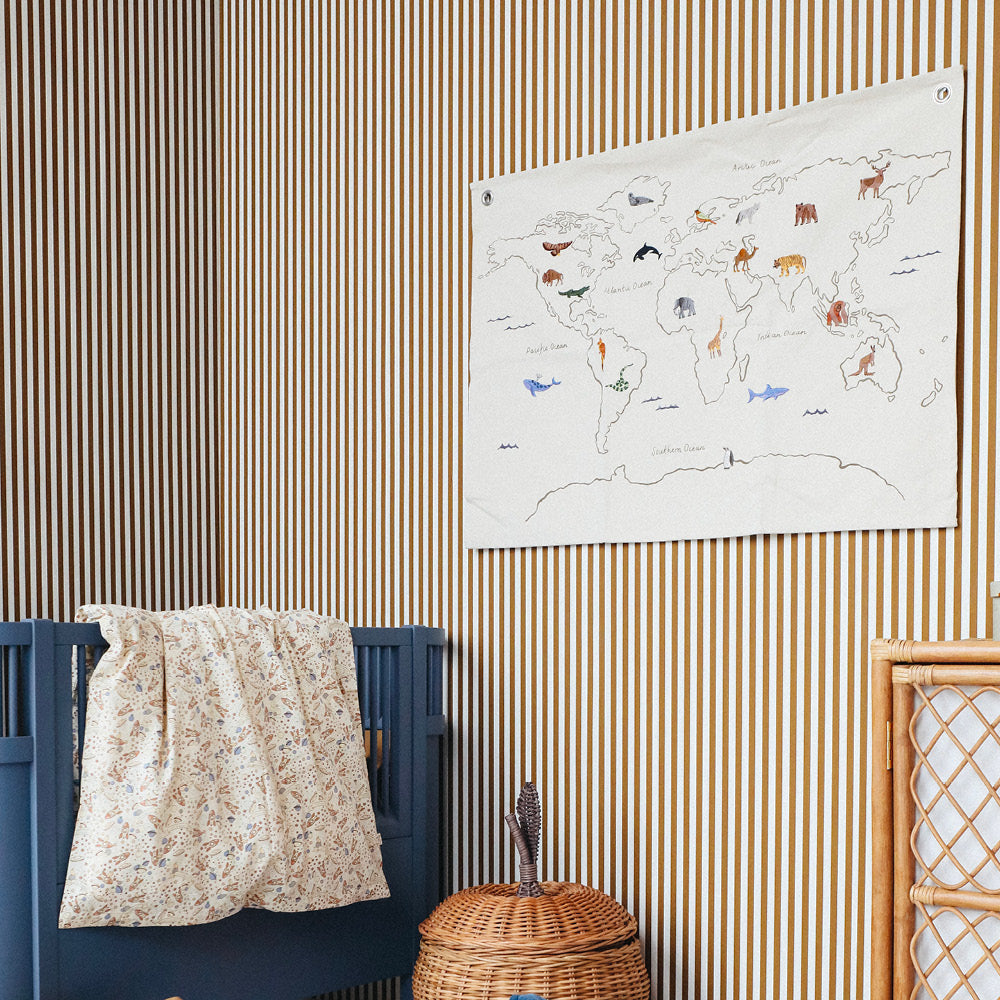 ferm Living Wall Hanging/Textile Art, The World - Off-White