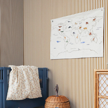 ferm Living Wall Hanging/Textile Art, The World - Off-White