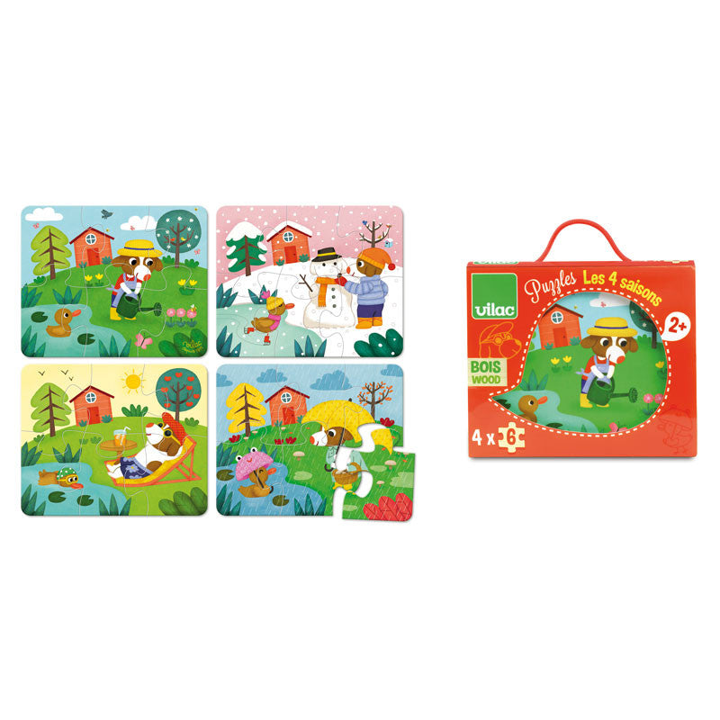 Vilac Wooden Puzzle, The Seasons - Set of 4