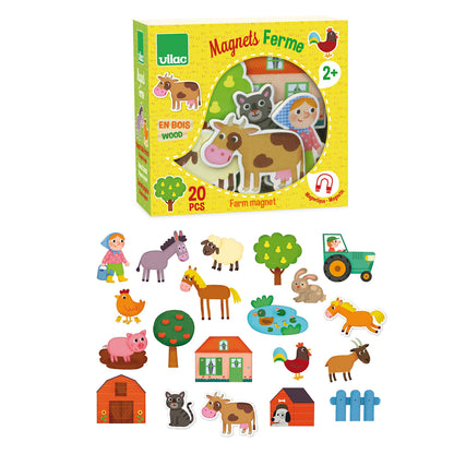 Vilac Wooden Magnets, Farm Animals