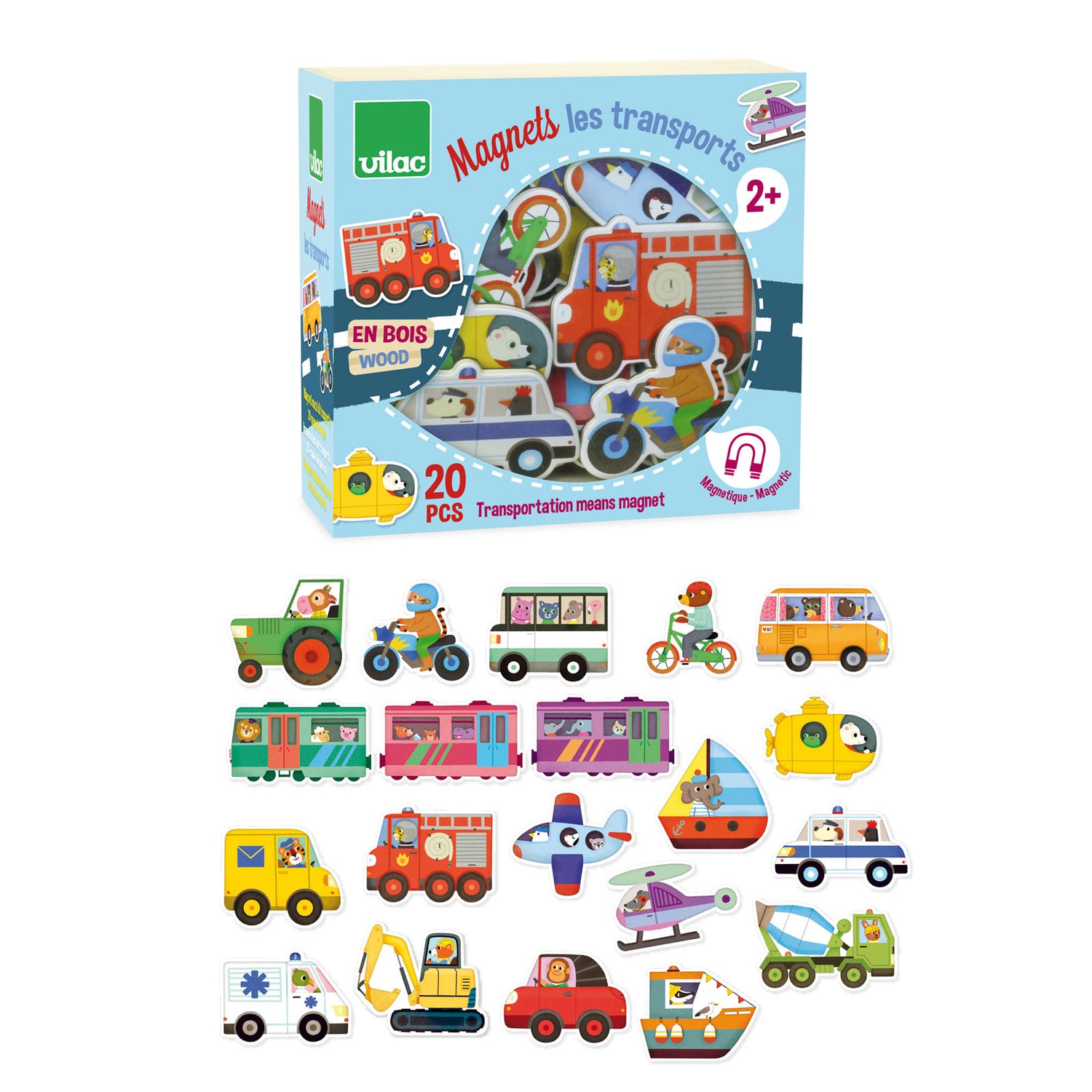 Vilac Wooden Magnets, Transportation