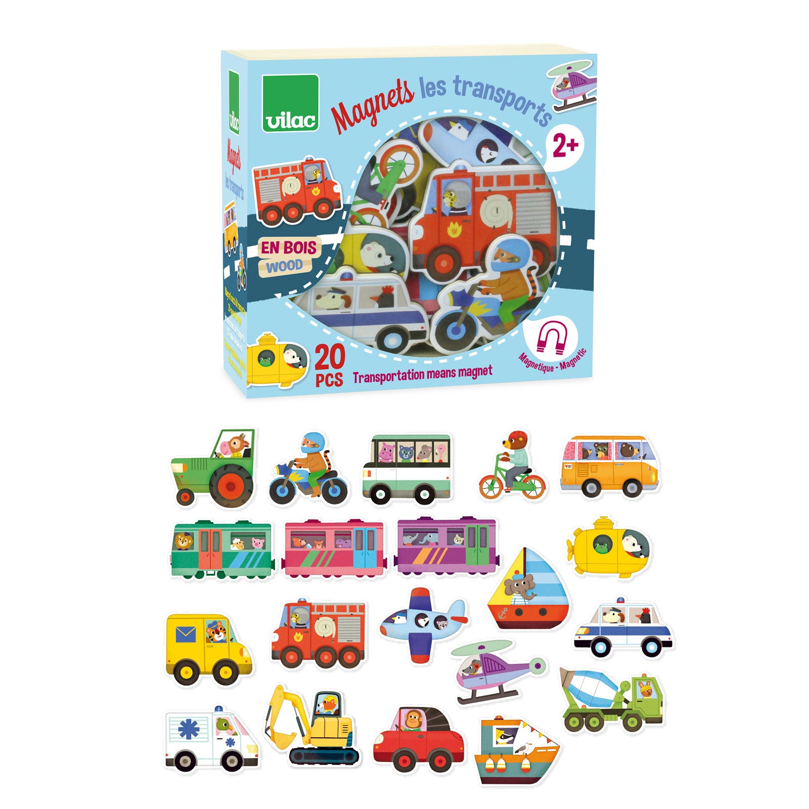 Vilac Wooden Magnets, Transportation